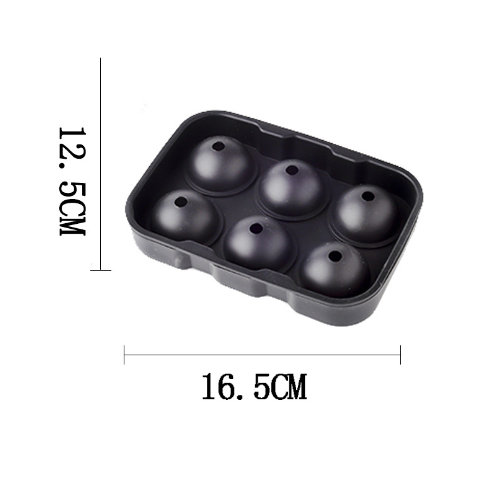 Silicone Ice Cube Tray with 6 Sphere Molds and Lid